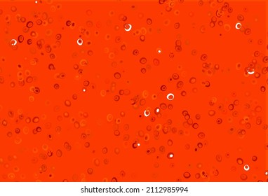 Light Orange vector layout with circle shapes. Blurred bubbles on abstract background with colorful gradient. Pattern of water, rain drops.