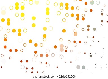 Light Orange vector layout with circle shapes. Modern abstract illustration with colorful water drops. Design for business adverts.