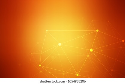 Light Orange vector layout with circles, lines. Modern abstract colorful illustration with spheres and lines. Pattern can be used as texture of wallpapers.