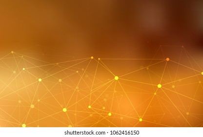 Light Orange vector layout with circles, lines. Design with connection of dots and lines on colorful background. New design for ad, poster, banner of your website.