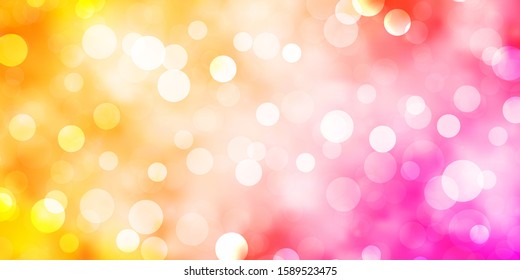 Light Orange vector layout with circles. Glitter abstract illustration with colorful drops. New template for your brand book.