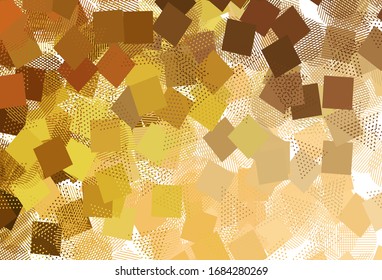 Light Orange vector layout with circles, lines, rectangles. Glitter abstract illustration with spheres, squares, lines. Best design for poster, banner.