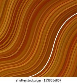 Light Orange vector layout with circular arc. Abstract gradient illustration with wry lines. Pattern for ads, commercials.