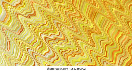 Light Orange vector layout with circular arcs or waves. Colorful illustration, which consists of curves. Design for your business promotion.