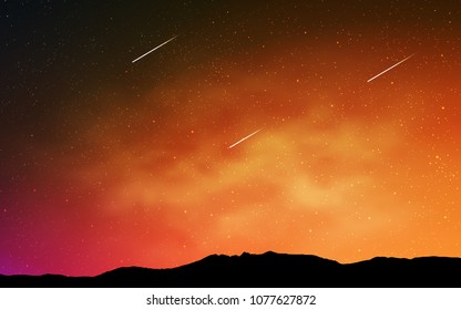 Light Orange vector layout with cosmic stars. Blurred decorative design in simple style with galaxy stars. Best design for your ad, poster, banner.