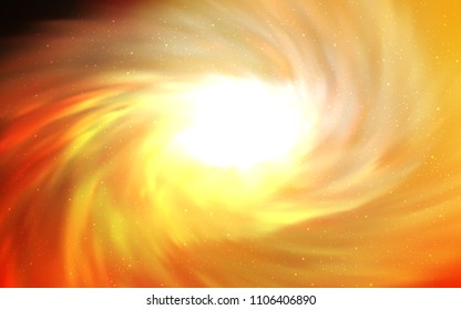 Light Orange vector layout with cosmic stars. Shining colored illustration with bright astronomical stars. Best design for your ad, poster, banner.
