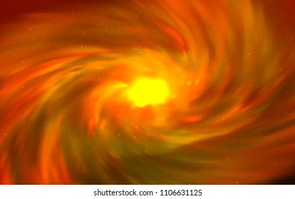 Light Orange vector layout with cosmic stars. Shining illustration with sky stars on abstract template. Template for cosmic backgrounds.