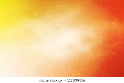 Light Orange vector layout with cosmic stars. Space stars on blurred abstract background with gradient. Pattern for astrology websites.
