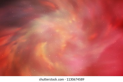 Light Orange vector layout with cosmic stars. Shining illustration with sky stars on abstract template. Template for cosmic backgrounds.