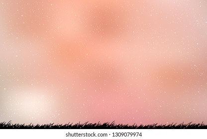 Light Orange vector layout with cosmic stars. Glitter abstract illustration with colorful cosmic stars. Smart design for your business advert.