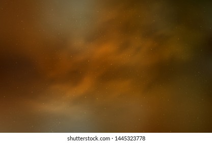 Light Orange vector layout with cosmic stars. Blurred decorative design in simple style with galaxy stars. Smart design for your business advert.