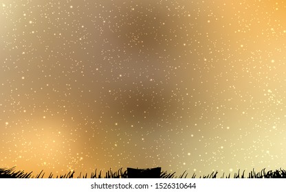 Light Orange vector layout with cosmic stars. Glitter abstract illustration with colorful cosmic stars. Pattern for futuristic ad, booklets.