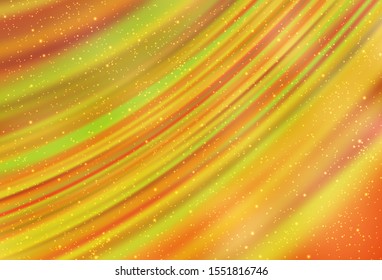 Light Orange vector layout with cosmic stars. Shining colored illustration with bright astronomical stars. Best design for your ad, poster, banner.