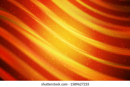 Light Orange vector layout with cosmic stars. Shining colored illustration with bright astronomical stars. Best design for your ad, poster, banner.