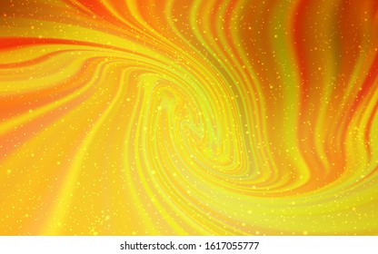 Light Orange vector layout with cosmic stars. Shining colored illustration with bright astronomical stars. Pattern for futuristic ad, booklets.