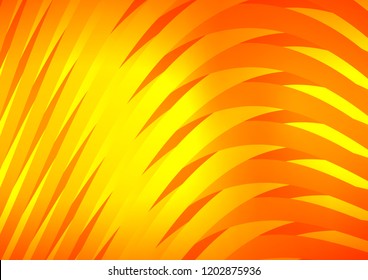 Light Orange vector layout with curved lines. Decorative shining illustration with lines on abstract template. Smart design for your business advert.