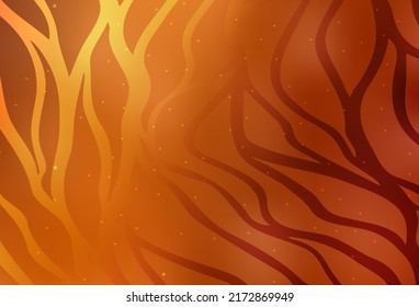 Light Orange vector layout with curved lines. Colorful geometric sample with gradient lines.  Background for cell phone screens.