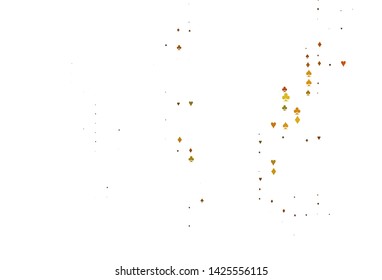 Light Orange vector layout with elements of cards. Illustration with set of hearts, spades, clubs, diamonds. Pattern for ads of parties, events in Vegas.
