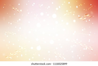 Light Orange vector layout with festival confetti. Modern geometrical abstract illustration with carnival ribbons. The pattern can be used for birthday gifts, congratulations.