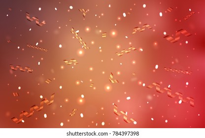 Light Orange vector layout with festival confetti. Blurred decorative design in anniversary style with confetti. Beautiful design for your business advert of anniversary.