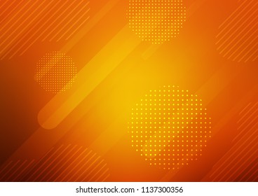 Light Orange vector layout with flat lines and dots. Blurred decorative design in simple style with lines, circles. The template can be used as a background.