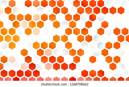 Light Orange vector layout with hexagonal shapes. Illustration with set of colorful hexagons. Pattern can be used for landing pages.