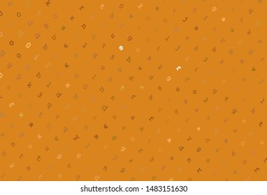 Light Orange vector layout with latin alphabet. Abstract illustration with colored latin alphabet. Pattern for ads, poster, banner of books.