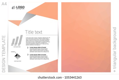 Light Orange vector  layout for Leaflets. Booklet with textbox on colorful abstract background. Pattern can be used as a template for calendars.