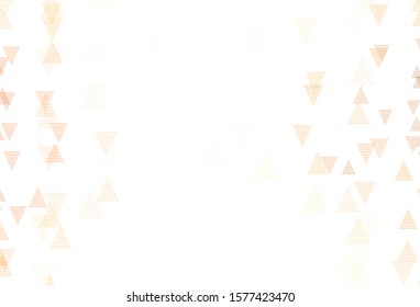 Light Orange vector layout with lines, triangles. Triangles on abstract background with colorful gradient. Smart design for your adverts.