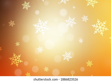 Light Orange vector layout in New Year style. A Smart Illustration with gradient Christmas elements. Best design for a college poster, banner.