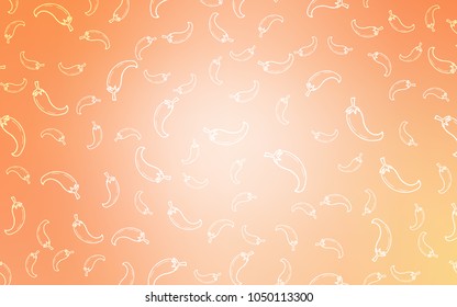 Light Orange vector layout with peppers. peppers on blurred abstract background with colorful gradient. Template for meal cooking in kitchen.