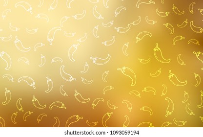 Light Orange vector layout with peppers. peppers on blurred abstract background with colorful gradient. Design for ad, poster, banner of cafes or restaurants.