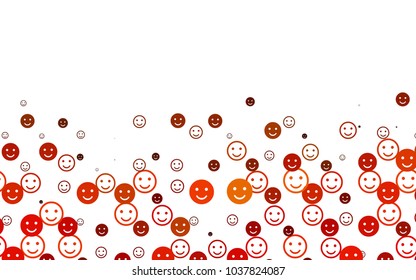 Light Orange vector layout with smiling faces. Illustration with set of smiles in simple style. Pattern for carnival, festival fun leaflets.