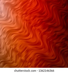 Light Orange vector layout with wry lines. Illustration in halftone style with gradient curves. Template for your UI design.