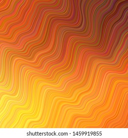 Light Orange vector layout with wry lines. Colorful abstract illustration with gradient lines. Brand new design for your ads, poster, banner.