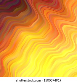 Light Orange vector layout with wry lines. Colorful abstract illustration with gradient curves. Pattern for booklets, leaflets.