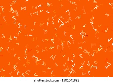 Light Orange vector layout with wry lines. Geometric illustration in abstract style with gradient.  A new texture for your  ad, booklets, leaflets.