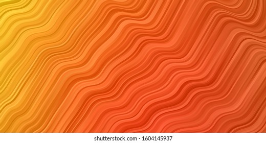 Light Orange vector layout with wry lines. Bright illustration with gradient circular arcs. Template for your UI design.