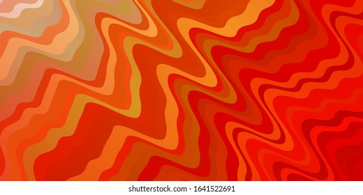 Light Orange vector layout with wry lines. Colorful illustration in circular style with lines. Template for cellphones.