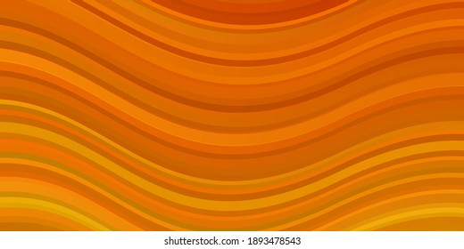 Light Orange vector layout with wry lines. Bright illustration with gradient circular arcs. Best design for your posters, banners.