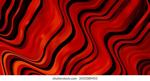 Light Orange vector layout with wry lines. Abstract illustration with bandy gradient lines. Pattern for websites, landing pages.