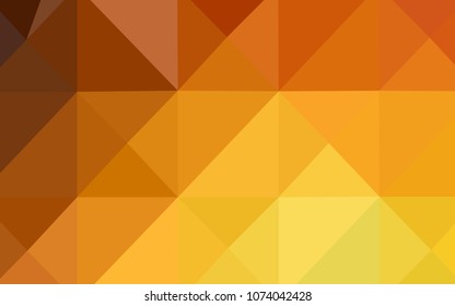 Light Orange vector low poly layout. Colorful illustration in polygonal style with gradient. Textured pattern can be used for background.