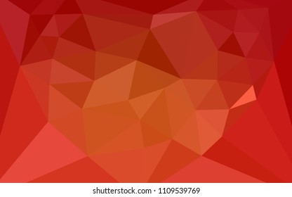 Light Orange vector low poly layout with a heart in a centre. Shining colorful illustration with triangles. Textured pattern for your backgrounds.