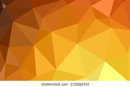 Light Orange vector low poly texture. Creative geometric illustration in Origami style with gradient. Polygonal design for your web site.