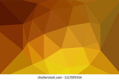 Light Orange vector low poly cover. Shining polygonal illustration, which consist of triangles. Brand new style for your business design.