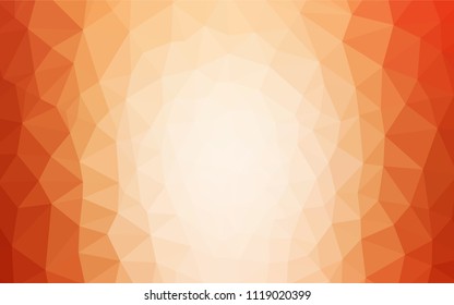 Light Orange vector low poly texture. Geometric illustration in Origami style with gradient.  Brand new style for your business design.