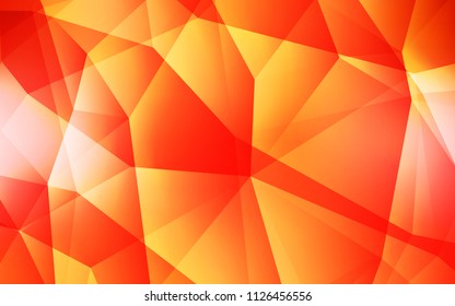Light Orange vector low poly texture. Colorful illustration in polygonal style with gradient. Textured pattern for your backgrounds.