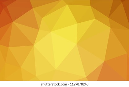 Light Orange vector low poly cover. Polygonal abstract illustration with gradient. Triangular pattern for your design.