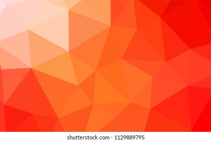 Light Orange vector low poly cover. Triangular geometric sample with gradient.  Brand new style for your business design.