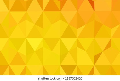 Light Orange vector low poly layout. Colorful illustration in abstract style with triangles. Triangular pattern for your design.